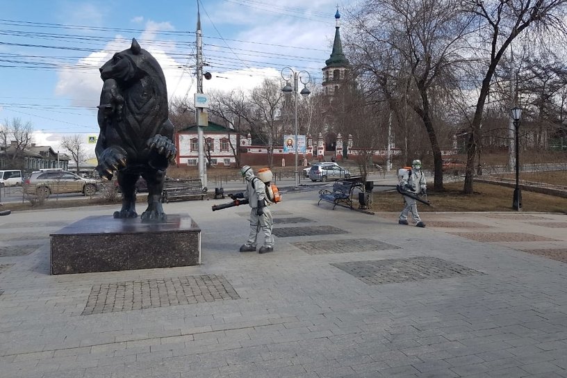 Парки, скверы и остановки в Иркутске начали дезинфицировать из-за коронавируса