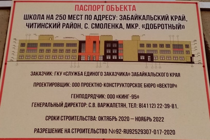 Новую школу на 250 мест начали строить в Смоленке