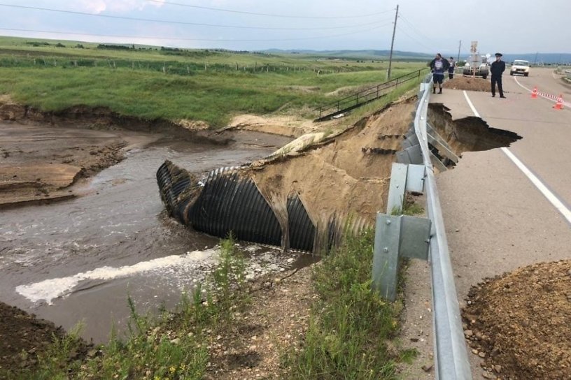 Дорогу к Нерчинску со стороны федеральной трассы «Амур» перекрыли из-за угрозы обрушения